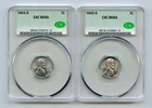 1943-D & 1943-S Lincoln Steel Wheat Cent 1c CAC MS66
