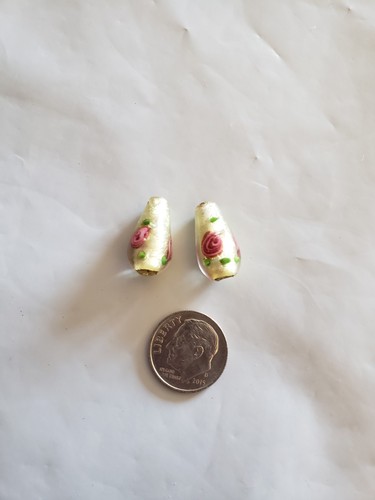 Lampwork Glass Foil Beads  Lot Of  2 PC 