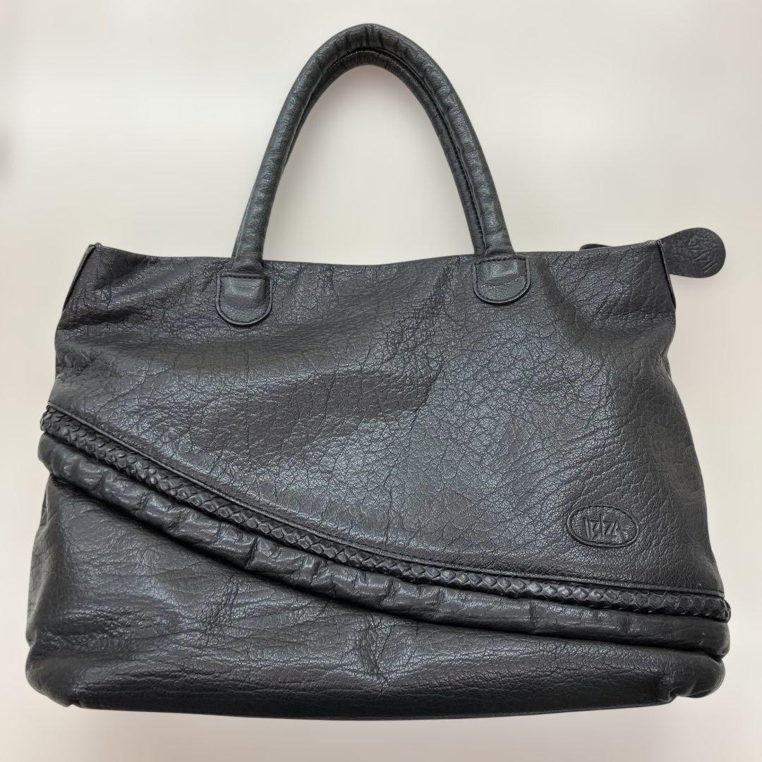 IBIZA Leather Handbag Python Pattern Black Large … - image 1