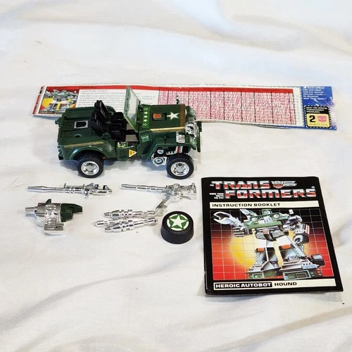 Vintage G1 Transformers HOUND w/ Some Accessories-Tech Spec-Instructions