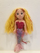 Aurora Sea Sparkles Blonde Mermaid Plush Doll 10   Embroidered Eyes  Excellent