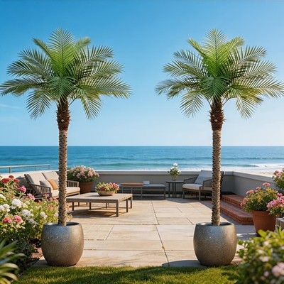 7.5-foot-tall artificial palm tree, large artificial palm Christmas tree