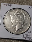 1927-D Low Mintage Peace Silver Dollar, EF Condition, Small Scratches Reverse