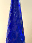 VTG Guildcraft Italy Glass 1960's Cobalt Blue Swirl Pattern Genie Bottle MCM 16" — photo 2