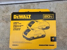 Dewalt Genuine 20V MAX 2 Pack 4Ah Compact Lithium Ion Battery LED DCB240-2 (New)