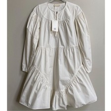 NWT Ulla Johnson Bone Leiko Long Sleeve Cotton Shift Dress Size 4