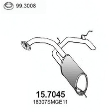 ASSO 15.7045 Endschalldämpfer für HONDA CIVIC VIII Hatchback (FN, FK) Auspuff