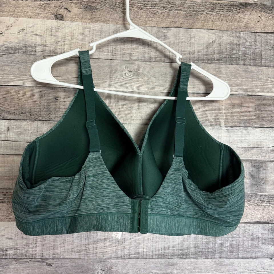CACIQUE Lane Bryant 52C Lightly Lined No-wire Mesh Cutout Green Bra - Image 2 of 4