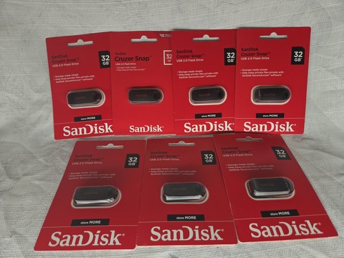 SanDisk 32GB Cruzer Snap USB 2.0 Flash Drives New Sealed - Lot Of 7
