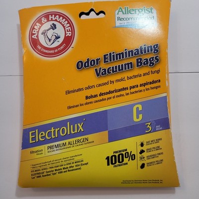 NEW Arm and Hammer Electrolux C Odor Eliminating Vacuum Bags Set of 3 62617A