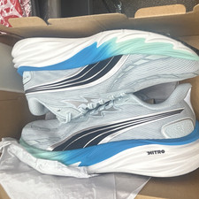 PUMA NITRO Men's Low Top Athletic Sneaker Light Blue/Black/White Lace Up New