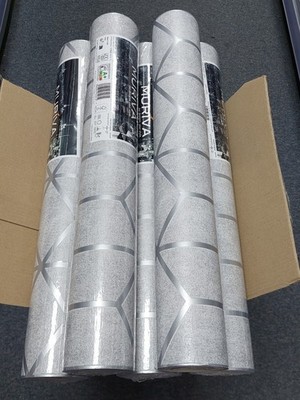 Restposten Angebot (4 Rollen 30£) Axton Cube Grau/Silber 3D Effekt Tapete 177510