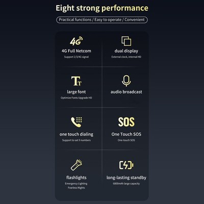 4G LTE-Klapphandy (2 8/2 4-Dual-Screen) Für Senioren Entsperrt T7F4