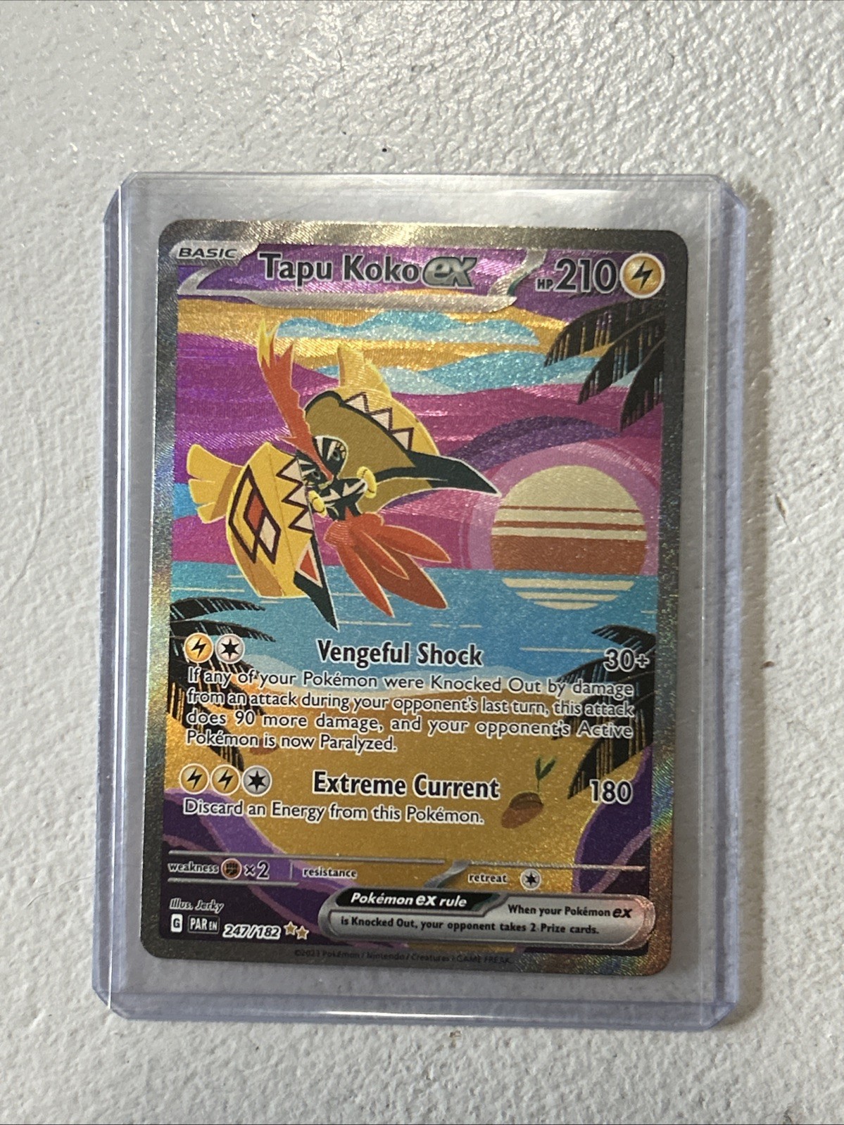 Pokemon TCG Tapu Koko EX 247/182 Paradox Rift Special Illustration Rare - NM