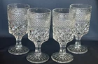 Anchor Hocking WEXFORD 6-5/8" Water Goblets, Wine Glasses VTG Set Of 4 EXC!