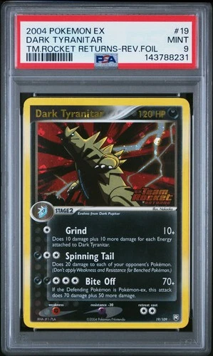 Pokemon Dark Tyranitar Reverse Holo Team Rocket Returns 19/109 PSA 9