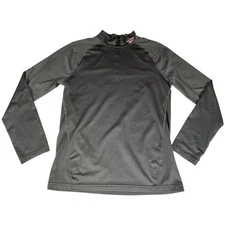 Reebok Long Sleeve Mens Athletic Base Layer Shirt Black Fleece Lining Sz Medium