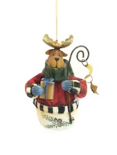 Fabric Mache Moose/Reindeer Christmas Winter Holiday Ornament SWC