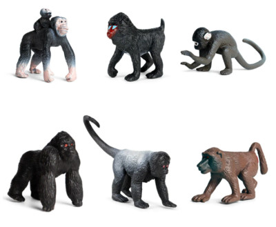 6pcs/set Monkey Gibbon Chimpanzee Orangutan PVC Toy Action Figure Doll Kids Gift