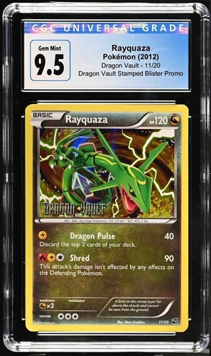 POP 1 Stamped Blister Promo 2012 Pokemon Dragon Vault 11/20 RAYQUAZA CGC 9.5 GEM