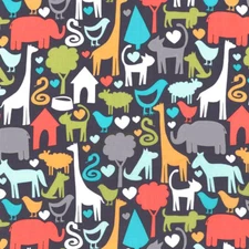 MICHAEL MILLER "ANIMAL WORLD" Charcoal by the 1/2 yard