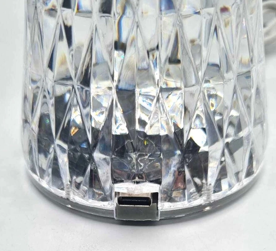 Dimmbar LED Akku Tischleuchte Kristall Rose Tischlampe LED Lampe USB Touch Dimmb - Bild 4 von 4