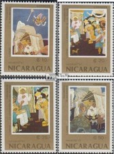 Nicaragua 2839-2842 oblitéré 1987 Noël: Peintures Saenz