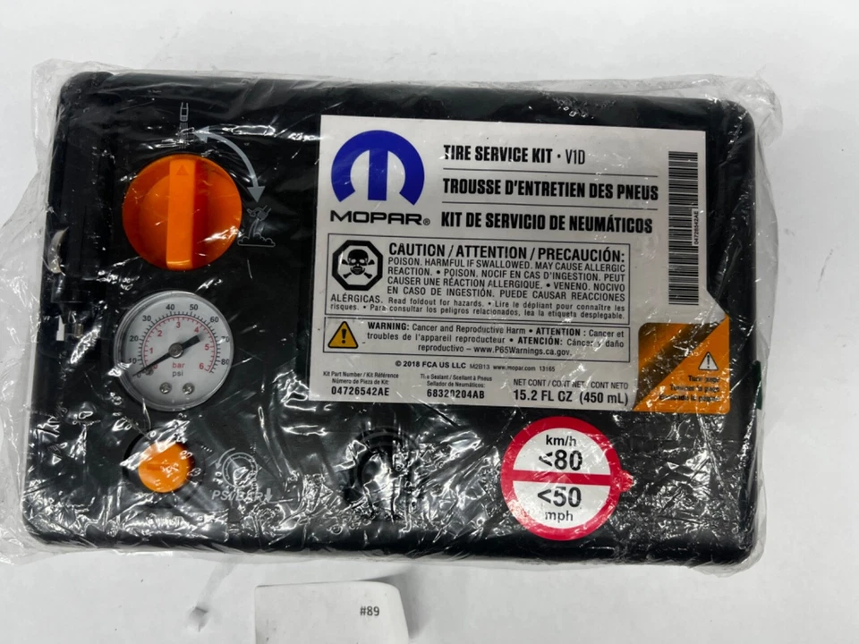 Оригинальный сервисный комплект насоса/герметика для шин MOPAR Jeep Chrysler Dodge срок годности 02/27 - Изображение 2 из 4