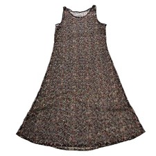 Lace Maxi Dress Sleeveless Floral Party Cocktail Black Dress Size OS