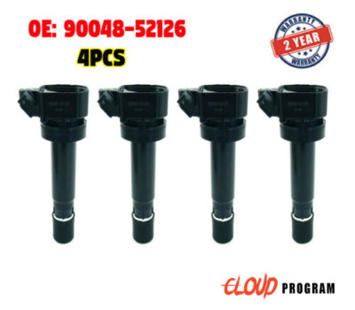 4Pcs Ignition Coil 90048-52126 For Toyota Duet M100A M110A 98-00 EJDE 00-04 EJVE