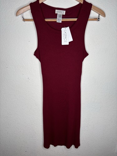 NWT L*Space Basics Ryan Cutout Back Ribbed Tank Dress Size M