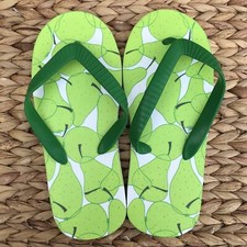 2 pairs - Flip Flops Size SMALL Shoes Orange Strap Rubber Summer Thongs - NEW