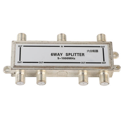 6 Way Coax Cable Splitter 5-1000MHz CATV TV Antenna Coaxial Signal