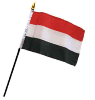 Yemen 4''x6'' Flag Desk Table Stick (sewn edges) 100D