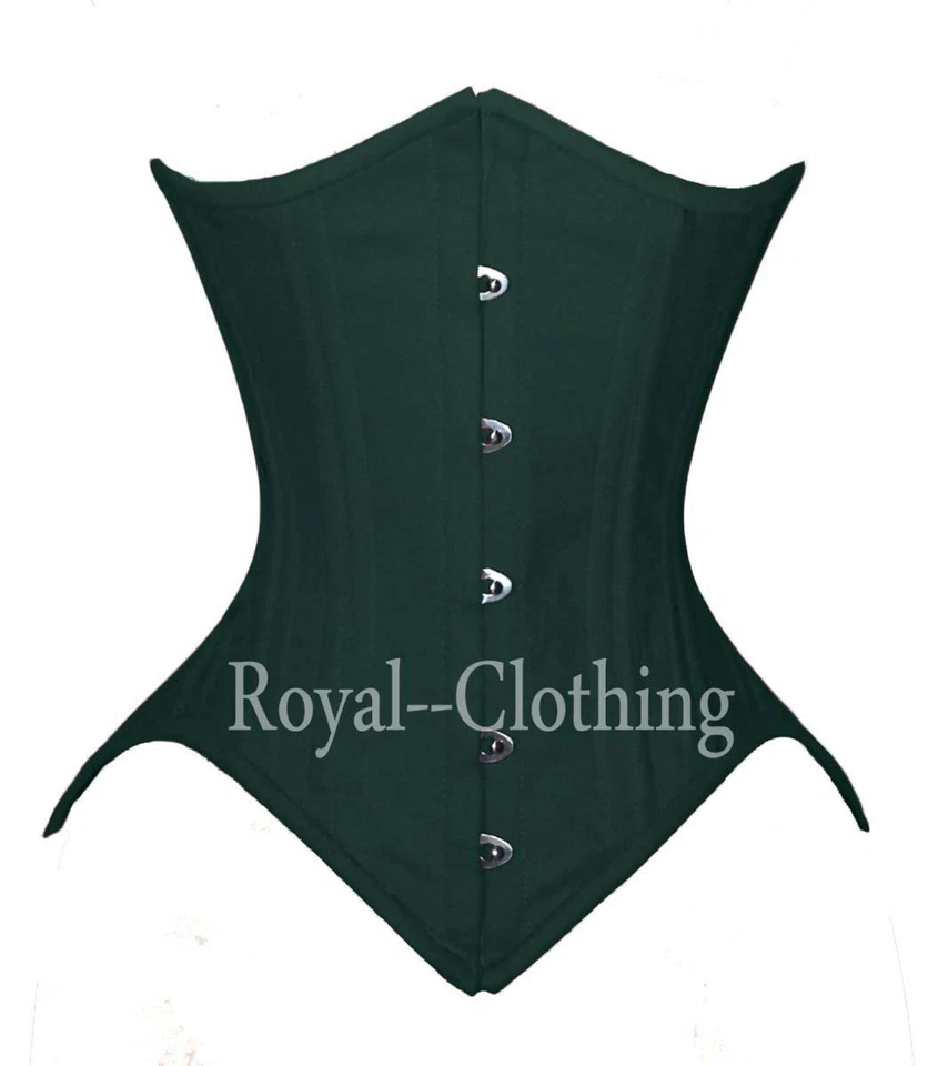 26 Double Steel Boned Tight Lacing Underbust Cotton Corset Hot costume 8033C - Image 2 of 4
