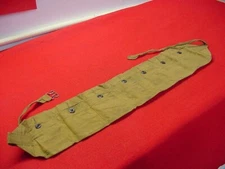 Vintage Military Banolier- Tan w/Buttons - 7 Pocket- Unknown Mfg. - Nice !