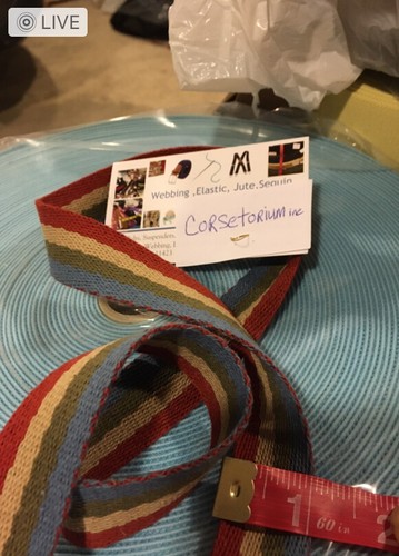 4 Yards 4 Stripes Wine Beige olive Blue Cotton Webbing 1" Medium Weight DIY - Picture 6 of 6