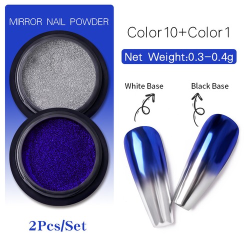 Nagel Funkeln Glitzern Pulver Spiegel Metallisch Chrom Pigment Nail Art Dekor - Bild 30 von 38