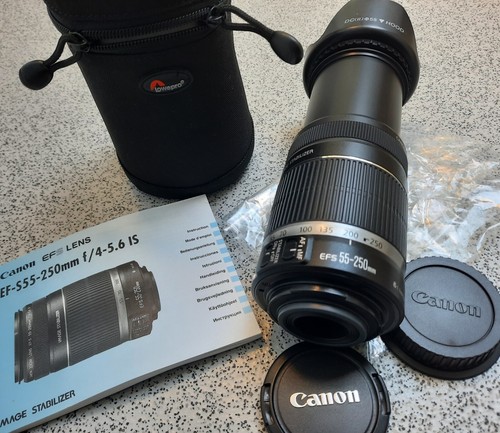 Canon EF-S 55-250mm 1:4-5.6 IS Image Stabilizer Telephoto Lens For- Canon EOS