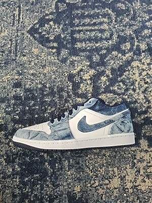 Nike Air Jordan 1 Low SE - Washed Denim Blue Navy White - UK9/US10
