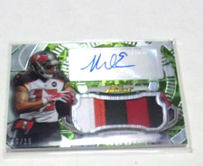 MIKE EVANS 2015 TOPPS FINEST 4-COLOR GAME USED JERSEY AUTO 15/15 SIGNED CARD