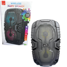 iLive Bluetooth Wireless Party Portable Speaker 16W LED Lights FM Radio USB Aux