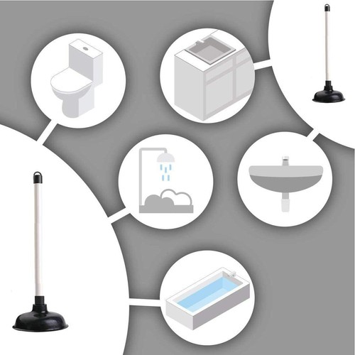 Émbolos x 2 Fregadero + Inodoro Desbloquear Drenaje Bloqueado Ducha Baño Cocina Paquete de 2 x - Imagen 3 de 8