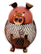 A Pig Shaped "Piggy" Bank All Metal 5 x 6 Inches Kids children Item Save