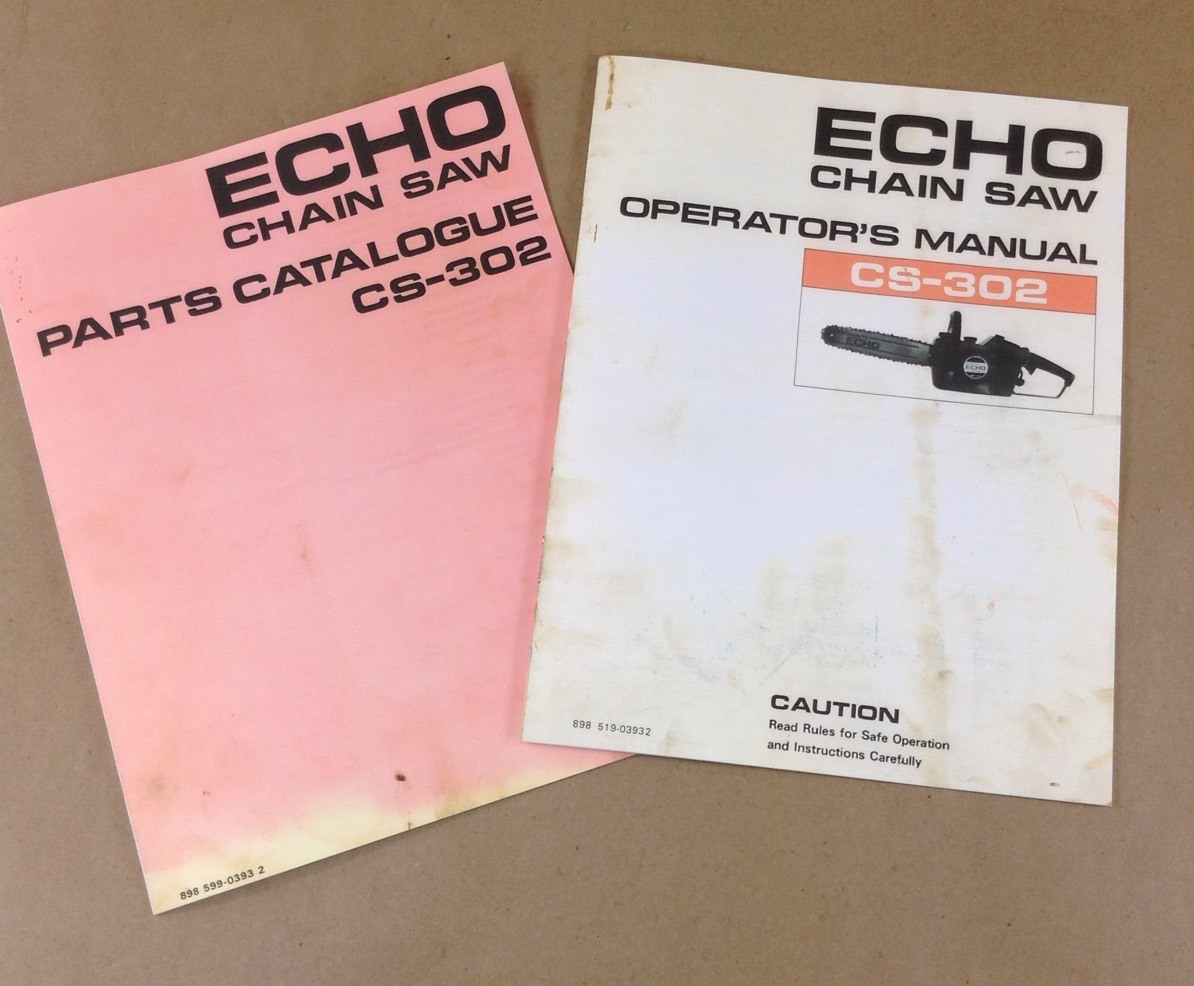 Lot Echo Cs-302 Chainsaw Operators Owners Manual Parts Catalog Chain Saw Lists