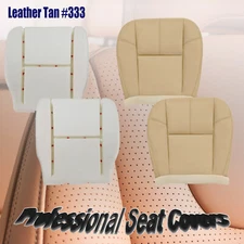 Front Leather Bottom Seat Cover Tan &Foam For 2007-14 Chevy Silverado GMC Sierra