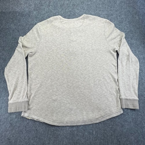 Chemise Henley tricotée homme XL beige marron chiné manches longues marque Lucky - Photo 2/10