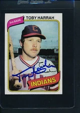 1980 Topps #636 Toby Harrah Indians Signed Auto *48605