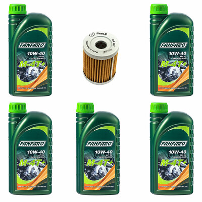 Motoröl Set 10W40 5 Liter Ölfilter OX407 für Arctic Cat 250 Suzuki LT-F LT-Z