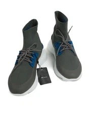 KNT by Kiton $1,570 NIB Green Blue High Top Sneakers Shoes (10 UK) 11 US